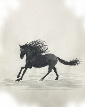 馬水墨画